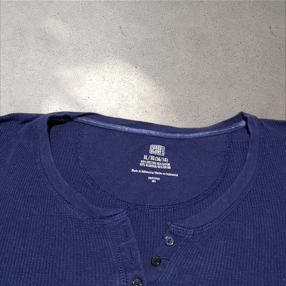 !! SOLD DO NOT BUY !! Faded Glory Navy Blue Henley Long Sleeves Shirt - Picture 4 of 5